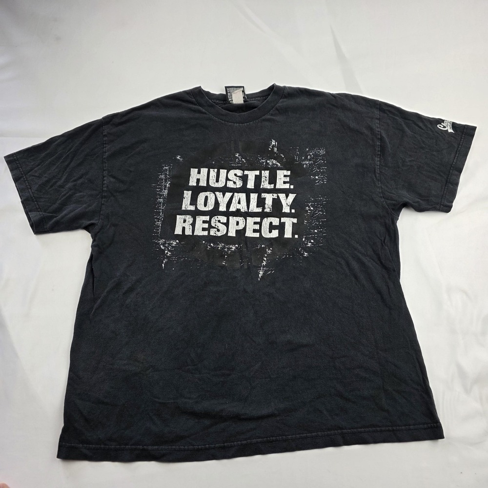 Vintage John Cena Shirt Mens 2XL Black WWE Wrestling Hustle Loyalty Respect